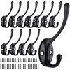 JatilEr Coat Hooks Pack of 12 Black Coat Hooks Wall