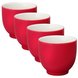 FORLIFE Q Tea Cup (Set of 4), 7 oz., Red