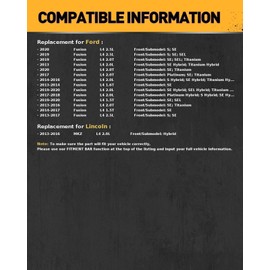 KAC - 300mm Front Brake Kit for 2013-2017 2019 Ford Fusion 2.5L, 2014-2017 2019 Ford Fusion 1.5T, 2013-2017 2019 Ford Fusion 2.0T (11.81" Rotor),Disc Brake Rotors Ceramic Brakes Pads