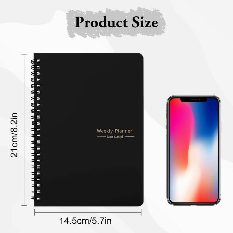 Zhswlp A5 Weekly Planner Notebook, Undated To Do List Notebook