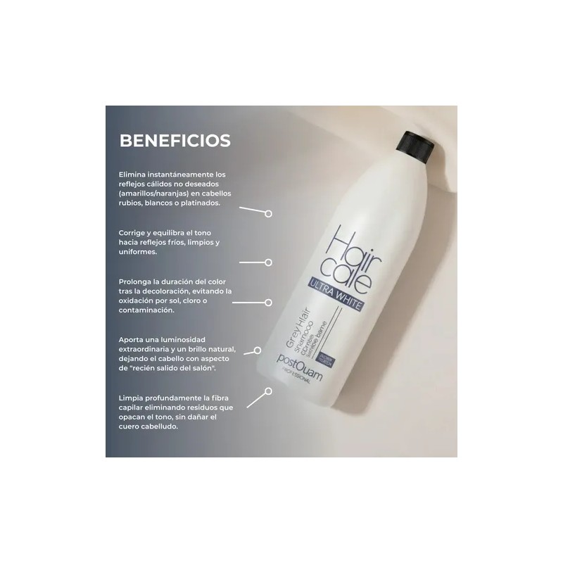 Shampoo Matizador Postquam Elimina Amarillo Ultra Blanco 1 L