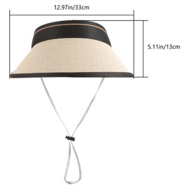 WRITWAA Wide Brim Adjustable Outdoor Folding Woven Beach Hat for Women - UV Protection Straw Sun Visor Hat, Perfect for Summer, Fishing, and Gardening