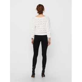 ONLY Women's Onlbrynn Life Structure L/S Pul KNT Noos Pullover, Cloud dancer