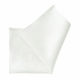Ojier CHA-003-W Pocket Square Chief Hardman's Irish Linen 100% Linen Linen White Solid White Made in Japan Formal Business Casual, white