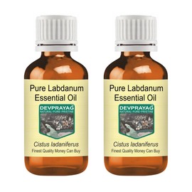Devprayag Pure Labdanum Essential Oil (Cistus ladaniferus) Natural Therapeutic Grade Steam Distilled (Pack of Two) 100ml X 2 (6.76 oz)