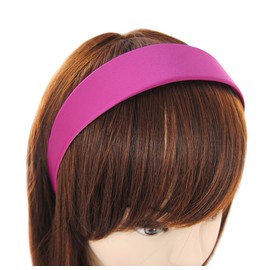 axy Wide Headband with Satin Covered Hair Band Vintage Classic Look Hairband Headband HRK1 (Pink)