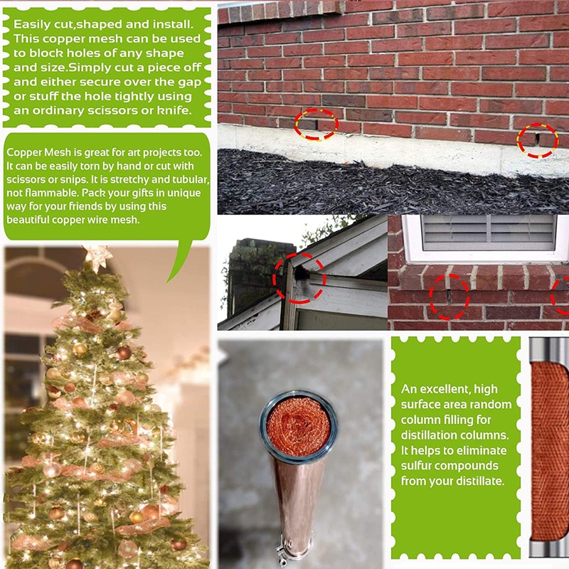 Copper Mesh Rodent Control Rodent Mesh Sturdy Pure Copper Stuff-fit