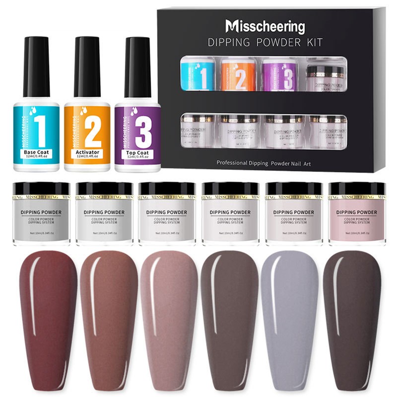MISSCHEERING 6 Colors Dipping Powder Set Dip Powder Nail Art