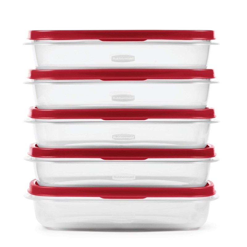 Rubbermaid EasyFindLids Meal Prep Containers 5.5 Cup Red
