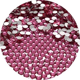 NCB 1500pcs Flatback Round Glass Nail Art Rhinestones Crystal for DIY Making Accessories Shoes, Clothes, Face Art, Bags, Manicure (Rose, SS16 1500pcs)