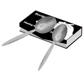 Bonigour Chef Kunz Spoons, 18/10 Stainless Steel Professional Set for Baking, Plating, Quenelle, Serving, Sauces, Culinary Coating Tools with Non-Slip Handle (Silver)