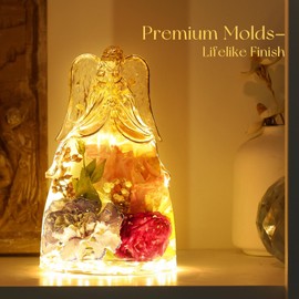 LET'S RESIN Angel Figurines Resin Epoxy Molds, Large Angel Silicone Molds for Preserved Flowers, Birthday Gifts for Women