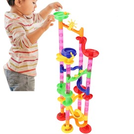 Track Marble Toy, Track Blocks Marble Softly Rounded Edges Develop Ability for Babies(80pcs)