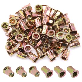 Mardatt Metric Hex Rivet Nut Assortment Kit Carbon Steel Hex Rivnut Flat Head Threaded Insert Nutserts (M6-60pcs)