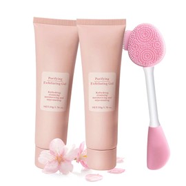 2PCS Purifying Exfoliating Scrub mit Silikonbürste – Peeling Gesicht Frauen - Gesichtspeeling Frau - Porentiefe Reinigung, Feuchtigkeitspflege Reinigungsgel – Sanfte Face Scrub & Body Scrub