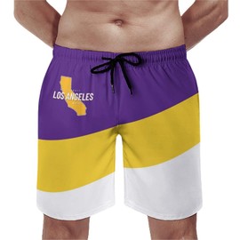 Men's Basketball Beach Shorts Casual Surf Swim Trunks Beachwear Fans Summer Quick Dry Board Shorts Pants Gift with Pockets Large