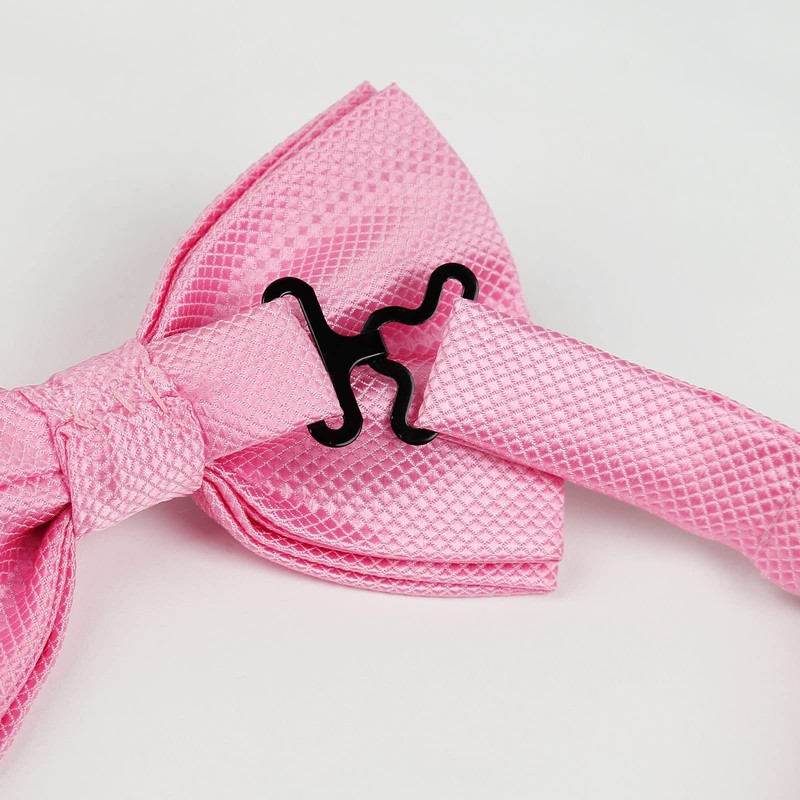 Alizeal Mens Solid Color Bow ties Polyester Pre Tied Wedding