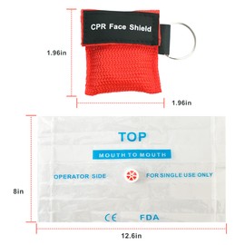 50 Packs CPR Pocket Mask, CPR Face Shield for Keychain, One-Way CPR Emergency Face Shield for First Aid Cardiac Resuscitation Training