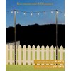 Tigerden 10Ft String Light Poles for Fence & Deck Railing,