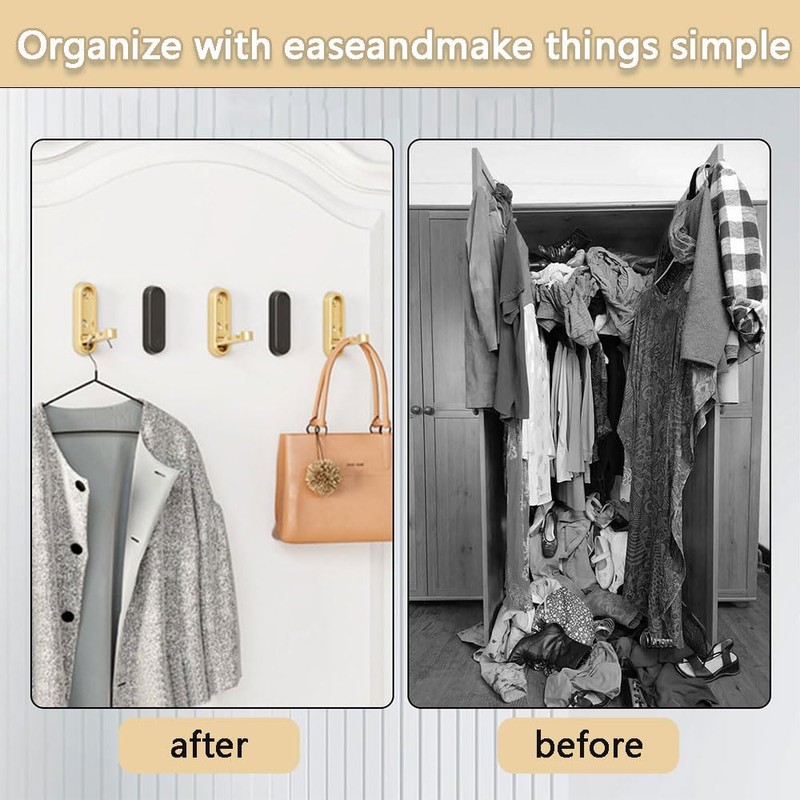 Folding Wall Hooks 2 PCS, Space-Saving Foldable Coat Towel Hooks,