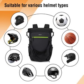 MOSISO Motorcycle Helmet Backpack Bag, Large Capacity Riding Backpack for Motorcycle Riders, Expandable Motorbike Helmet Bag with Back Full Open Laptop Compartment&Hidden Net, Black