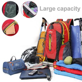 Besrina 40L Lightweight Hiking Backpack, Multi-functional Water-resistant Casual Camping Trekking Rucksack for Cycling Travel Climbing Mountaineer Outdoor Sport