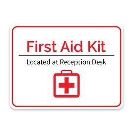 Classic Framed Plus First Aid Kit Located at Reception Desk Door or Wall Sign | Workplace Safety & First Aid - Small
