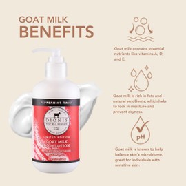 Dionis - Goat Milk Skincare Scented Lotion (8.5 oz) - Moisturize Dry Skin, Great For All Skin Types, Made in the USA - Cruelty-free and Paraben-free (Peppermint Twist)