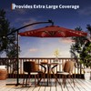 Garvee 10ft Solar Lights Offset Patio Umbrella, Cantilever Umbrella with