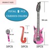 AMSNINK Pack of 9 Inflatable Party Props-3 Inflatable Guitar, 3