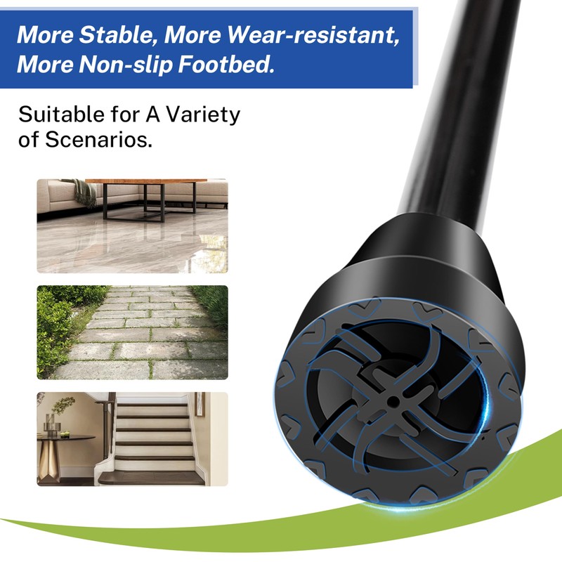 Forearm Crutches for Adults,Open Cuff,Handle with Light Reflector,Foldable and Height-Adjustable
