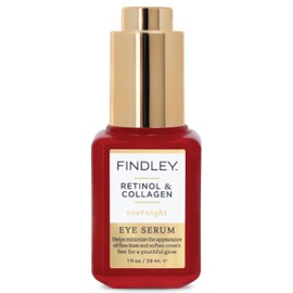 Findley Retinol & Collagen Overnight Eye Serum | Minimize Fine Lines & Soften Crow's Feet | Youthful Glow (1 Fl Oz)