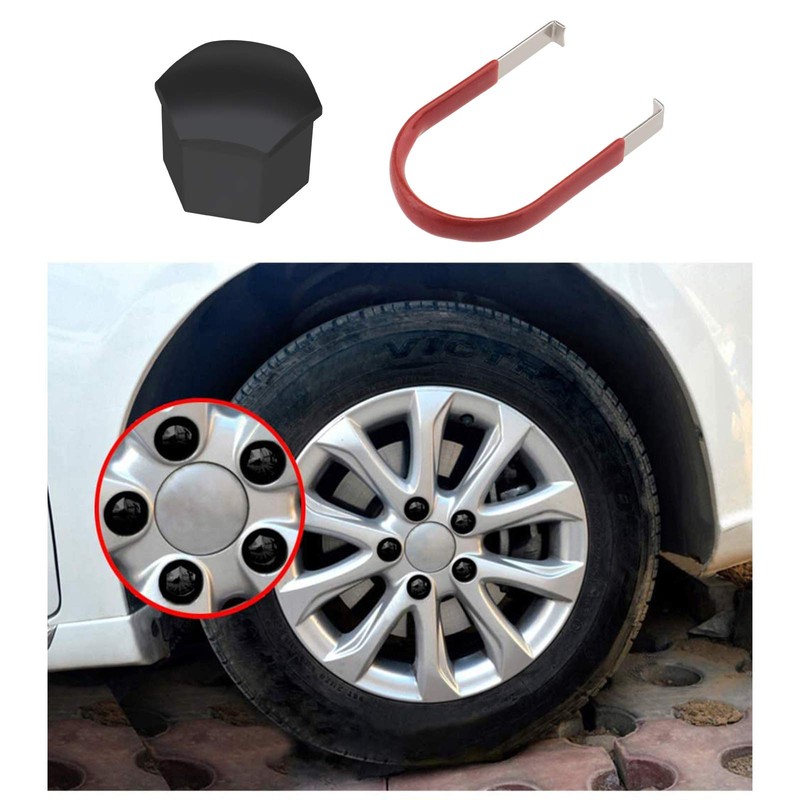 Be In Your Mind 20Pcs Black Wheel Nut Caps Hub