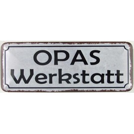 Metal Sign 27 x 10 cm Grandpa Workshop Sayings