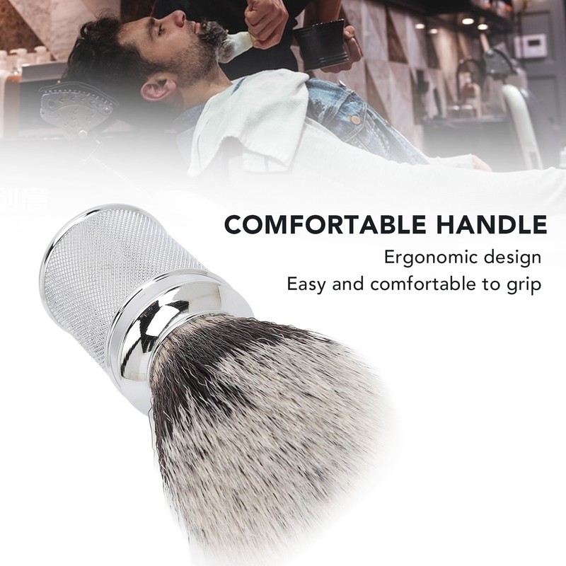 Barber Lathering Brush Soft Nylon Hair Quick Dry Anti Slip