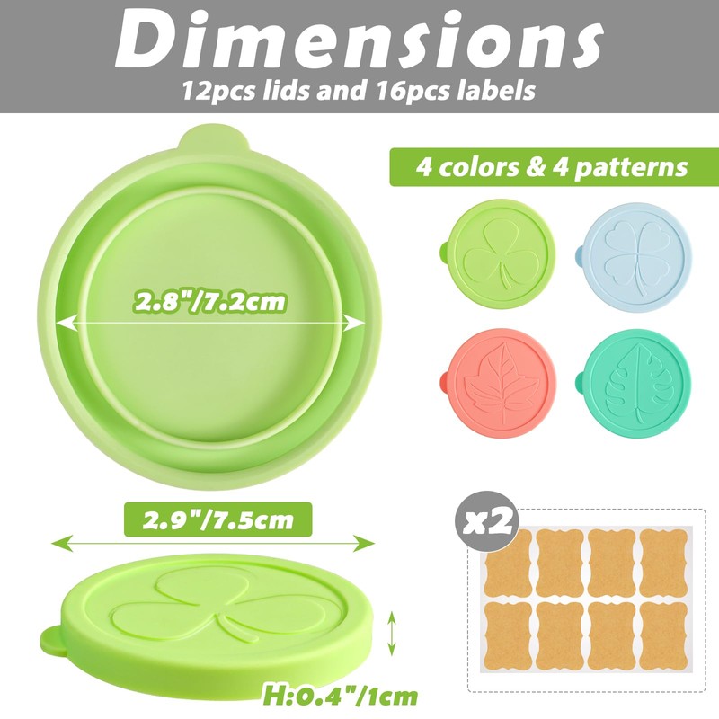 Kamehame Oui Yogurt Jar Lids, 12 Pack Silicone Colorful Cover