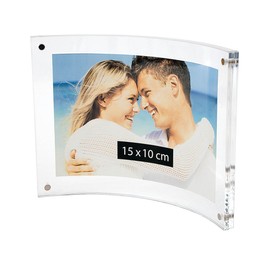 Wedo 601516 Acryl Fotorahmen (Cristallic, mit Magnetverschluss, Querformat gebogen) glasklar