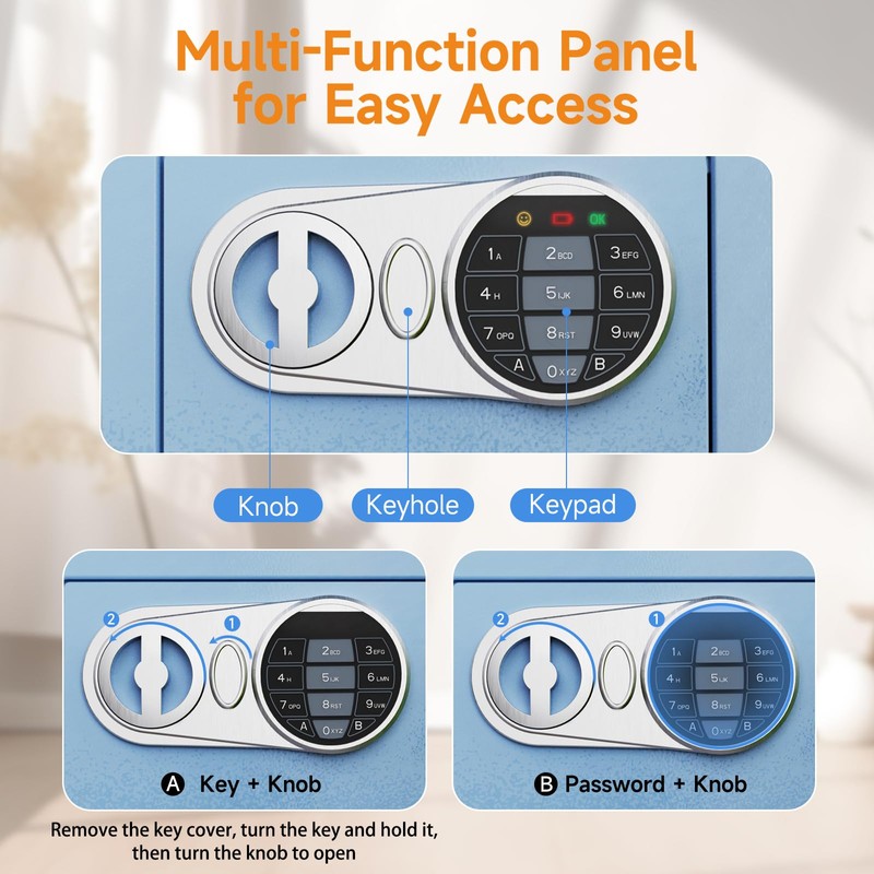 Goldenkey Small Safe Box for Money, Digital Safe Box with