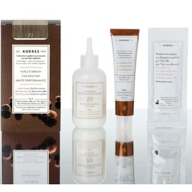KORRES Argan Oil Colourant - Ammonia Free Hair Colour Ash Blonde 7.1 - 100% Grey Hair Coverage & Vegan for a Long-Lasting Colour Result