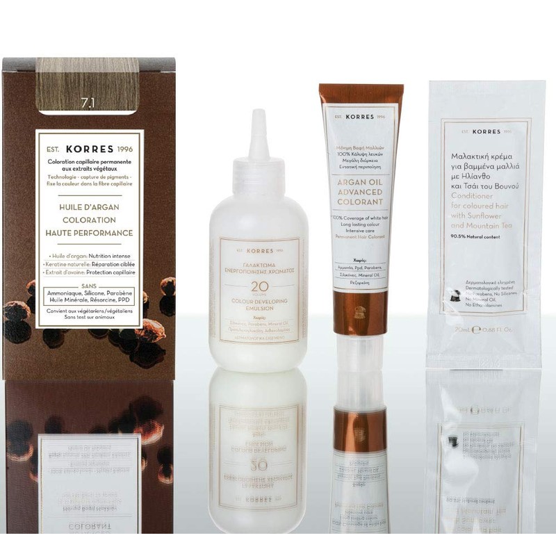 KORRES Argan Oil Colourant - Ammonia Free Hair Colour Ash