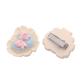 2PCS Love Heart Hair Clips for Women Girls Bow Hairpins Small Barrettes Duckbill Hair Accessories Blue