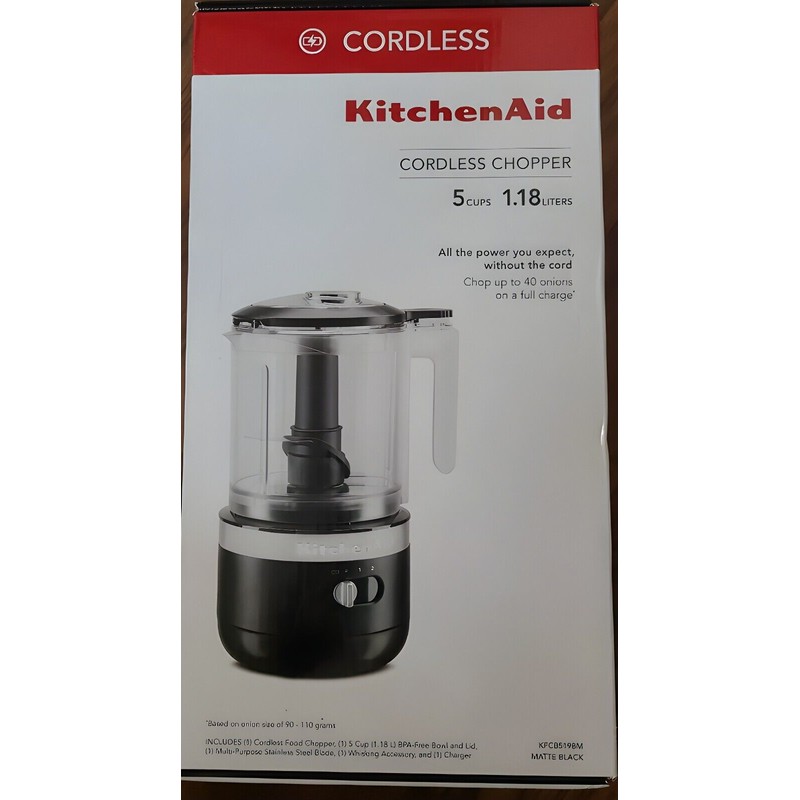 KitchenAid Cordless Food Chopper Black Matte, 5-Cup Brand New
