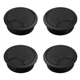 4 Pcs 60mm Desk Grommet Desk Table Grommet Cable Tidies Computer Desk Cable Hole Cover Desk Cable Wire Grommet for Home and Office (Black)