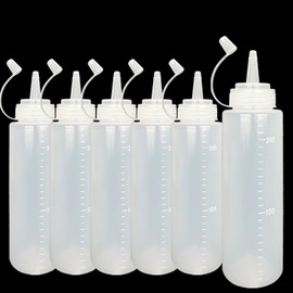 JinPhon Pack of 6 250 ml 8 oz Plastic Squeeze Bottles