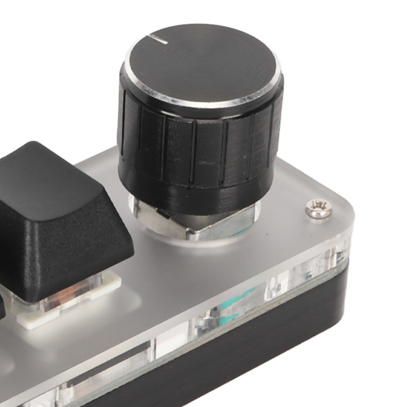 USB Mini 4 Key Keypad with Knob Blue Switch RGB