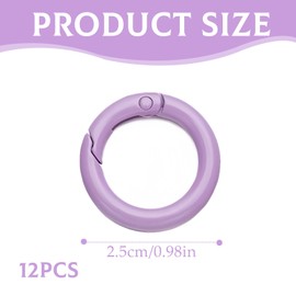 12pcs Carabiner Round, Ring Carabiner, Mini Keyring, 2.4 cm Round Carabiner Key Ring, Split Ring, O Ring Key Ring, Key Ring, Small Clip Rings Hook