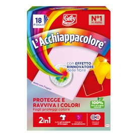 Grey L'Acchiappacolore 2in1 Protegge e Ravviva i Colori, Fogli Cattura Colore e Proteggi Colore, Confezione da 18 fogli
