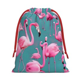XZDZDG A flock of flamingos Soft Plush Drawstring Storage Bag for Festivals and Everyday Use
