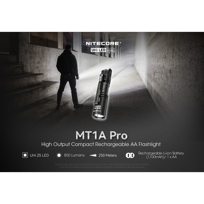 Nitecore MT1A Pro 800 Lumen EDC Flashlight Penlight, Compatible with