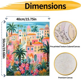 YALKIN Paint by Numbers Adults, Paint by Numbers, DIY Landscape with Brushes and Acrylic Paints, Hand Painted Oil Painting Canvas for Home Decor, Without Frame (40 x 50 cm)